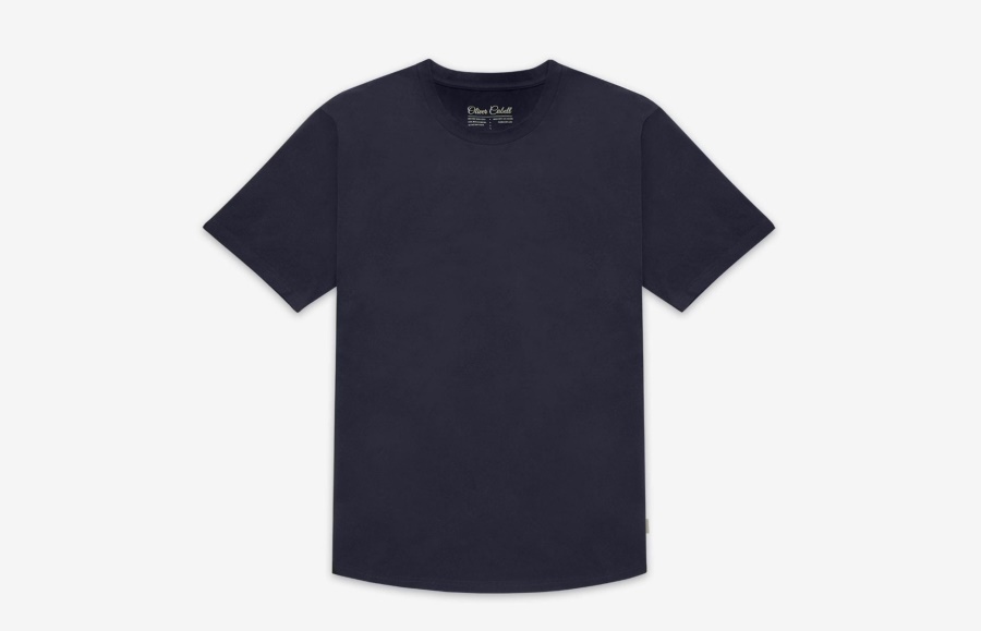 Trendiges Oliver Cabell T-shirt Mit Abgerundetem Saum Navy